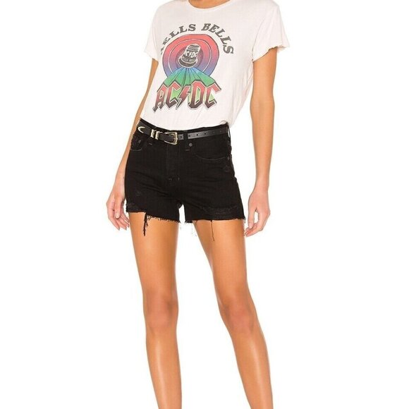 We The Free Sofia Black Cut Off Distressed Denim Jean Shorts Women's Size 27 - Picture 2 of 7